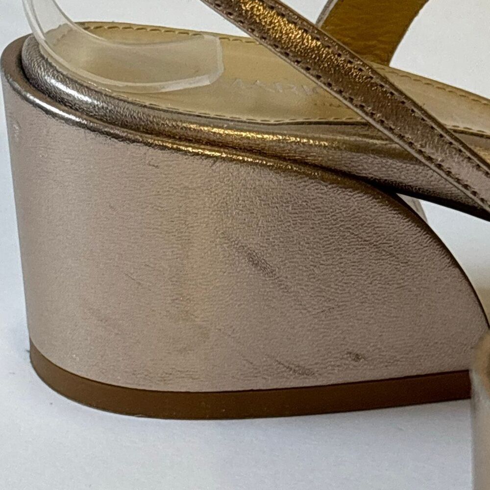Marion Parke Leather slingback sandal rose gold/metallic pink Sz 38/8 - Picture 6 of 9